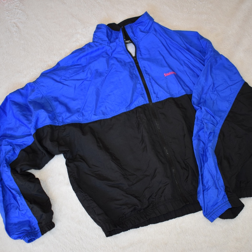 Men's Saucony Blue & Black Windbreaker